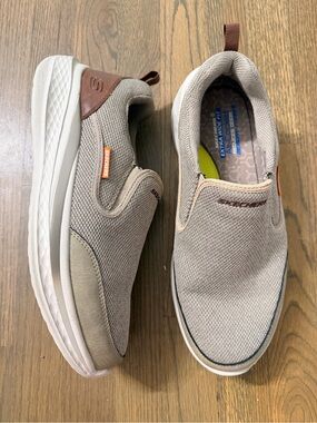Skechers Relaxed Fit® Slade Lucan Men's Pull-on Shoes Men's Beige Breathable